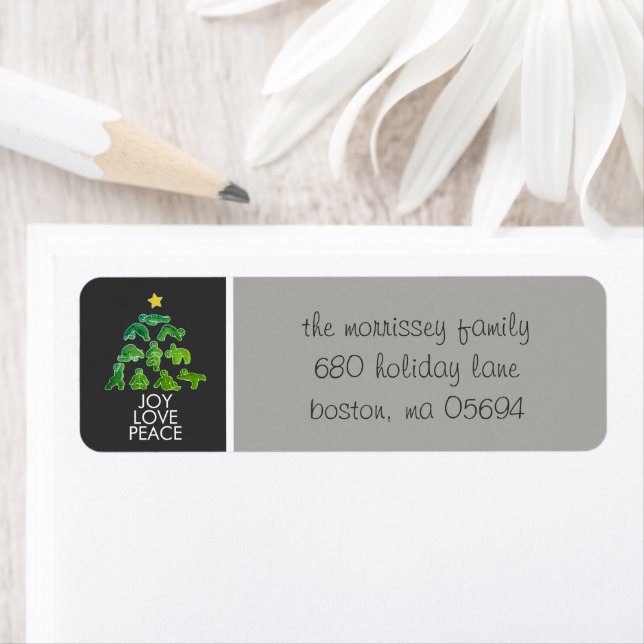 Yoga Gingerbread Holiday Christmas Return Address Label (Insitu)