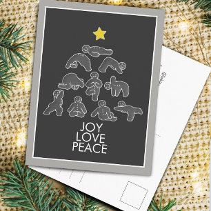 Yoga Gingerbread Joy Love Peace Holiday Postcard