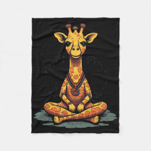 Yoga Giraffe Meditation Mindfulness Zen Namaste Fleece Blanket