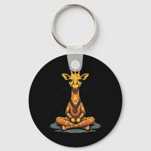 Yoga Giraffe Meditation Mindfulness Zen Namaste  Key Ring