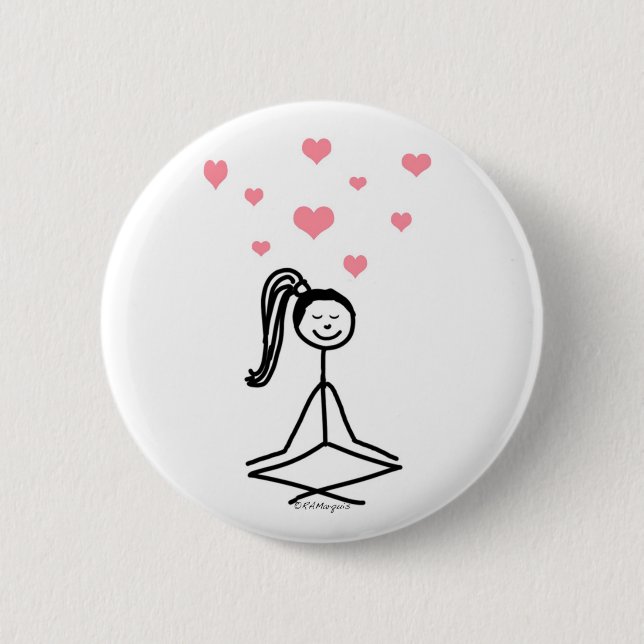 Yoga Girl 6 Cm Round Badge (Front)
