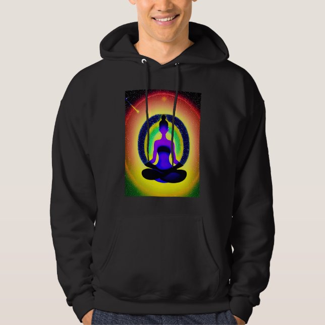 Yoga Girl Female Sun Salutation Meditation Chakra  Hoodie (Front)