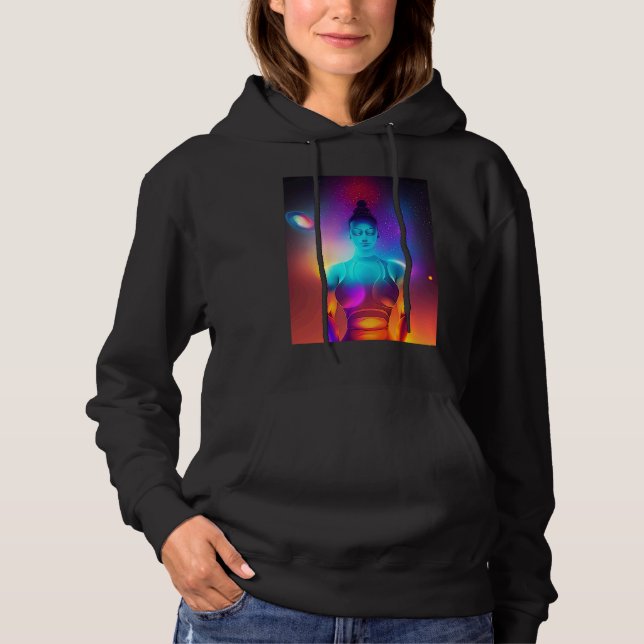 Yoga Girl Female Sun Salutation Meditation Chakra  Hoodie (Front)