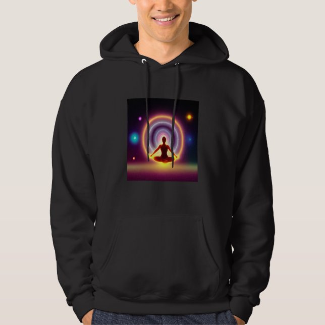 Yoga Girl Female Sun Salutation Meditation Chakra  Hoodie (Front)