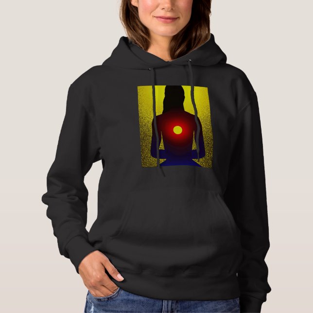 Yoga Girl Female Sun Salutation Meditation Chakra  Hoodie (Front)