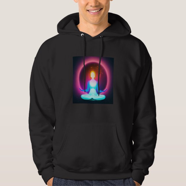 Yoga Girl Female Sun Salutation Meditation Chakra  Hoodie (Front)