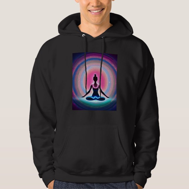 Yoga Girl Female Sun Salutation Meditation Chakra  Hoodie (Front)