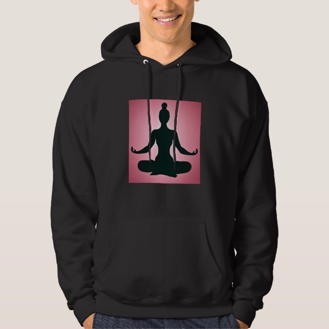 Yoga Girl Female Sun Salutation Meditation Chakra  Hoodie (Front)