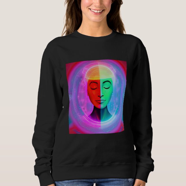 Yoga Girl Female Sun Salutation Meditation Chakra  Sweatshirt (Front)