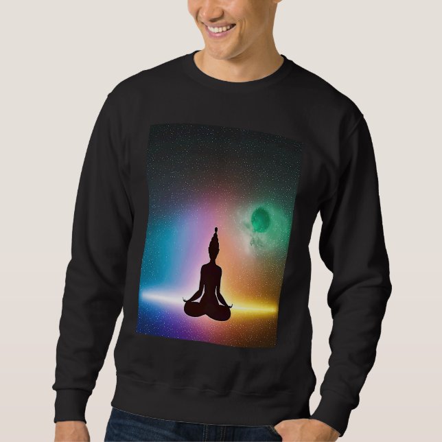 Yoga Girl Female Sun Salutation Meditation Chakra  Sweatshirt (Front)