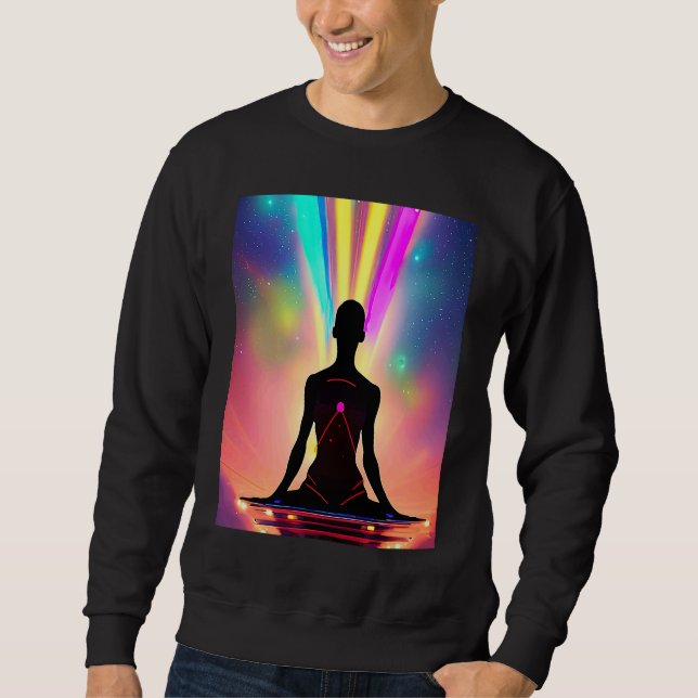 Yoga Girl Female Sun Salutation Meditation Chakra  Sweatshirt (Front)