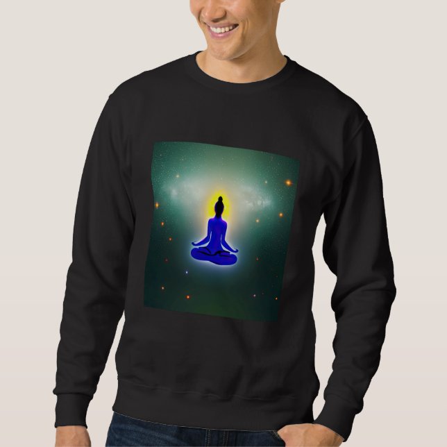 Yoga Girl Female Sun Salutation Meditation Chakra  Sweatshirt (Front)