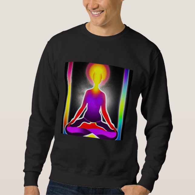 Yoga Girl Female Sun Salutation Meditation Chakra  Sweatshirt (Front)