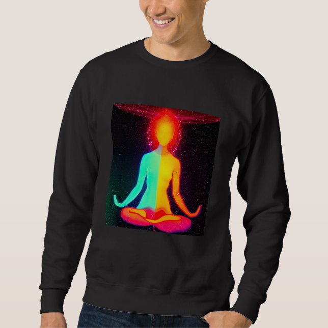 Yoga Girl Female Sun Salutation Meditation Chakra  Sweatshirt (Front)