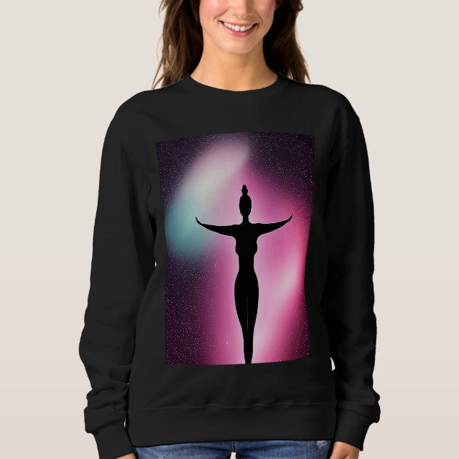 Yoga Girl Female Sun Salutation Meditation Chakra  Sweatshirt (Front)