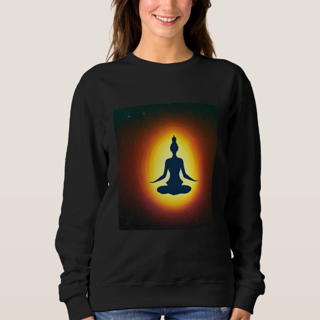 Yoga Girl Female Sun Salutation Meditation Chakra  Sweatshirt (Front)