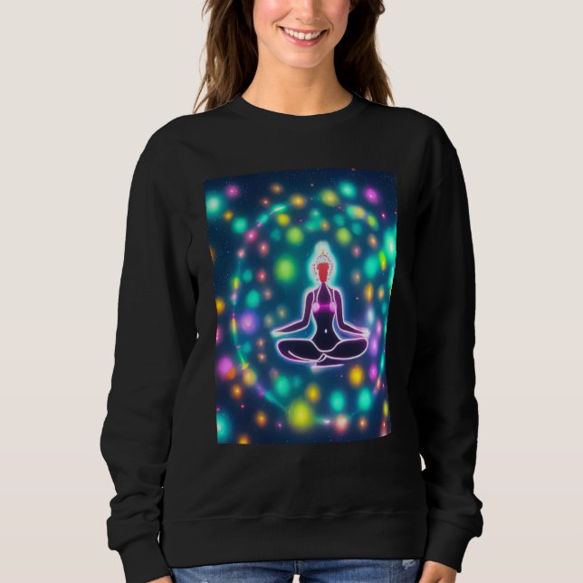 Yoga Girl Female Sun Salutation Meditation Chakra  Sweatshirt (Front)