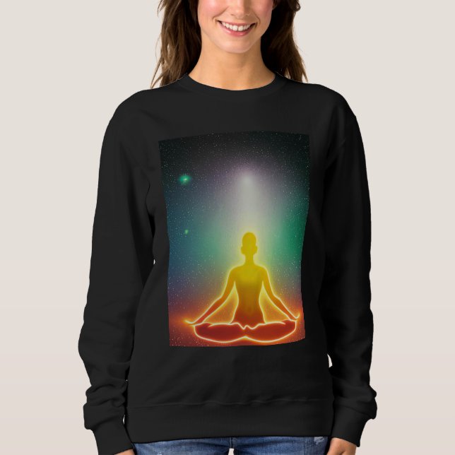 Yoga Girl Female Sun Salutation Meditation Chakra  Sweatshirt (Front)