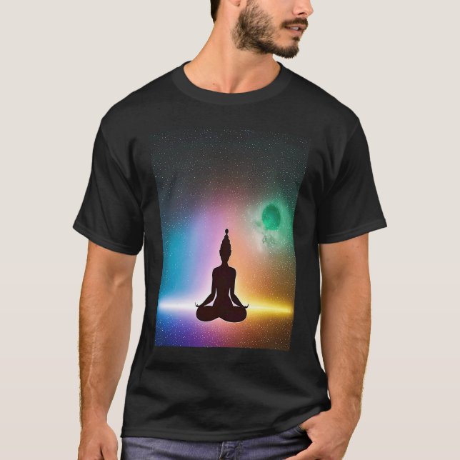 Yoga Girl Female Sun Salutation Meditation Chakra  T-Shirt (Front)