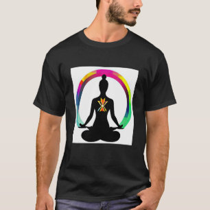 Yoga Girl Female Sun Salutation Meditation Chakra T-Shirt