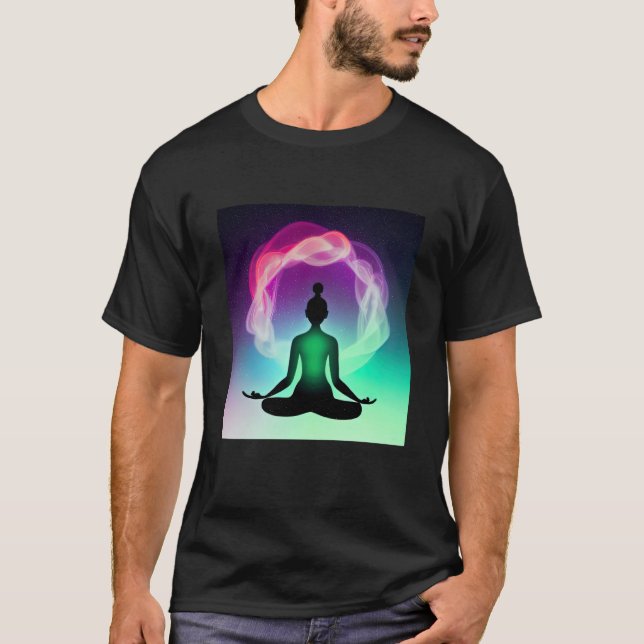 Yoga Girl Female Sun Salutation Meditation Chakra  T-Shirt (Front)
