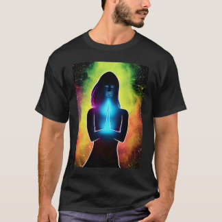 Yoga Girl Female Sun Salutation Meditation Chakra  T-Shirt