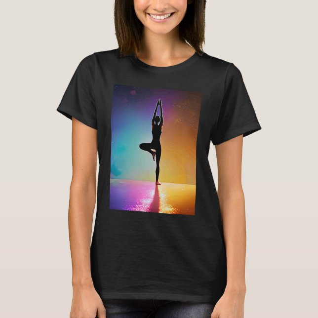 Yoga Girl Female Sun Salutation Meditation Chakra  T-Shirt (Front)
