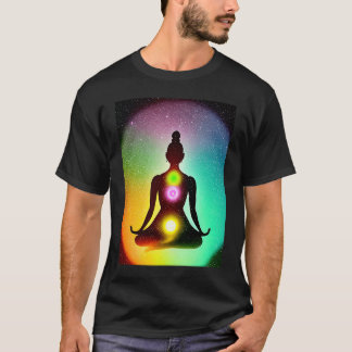 Yoga Girl Female Sun Salutation Meditation Chakra T-Shirt