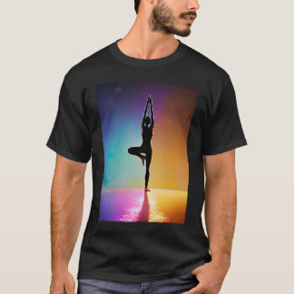 Yoga Girl Female Sun Salutation Meditation Chakra  T-Shirt