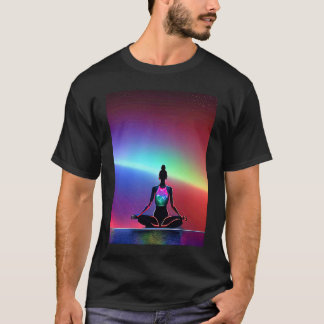 Yoga Girl Female Sun Salutation Meditation Chakra  T-Shirt