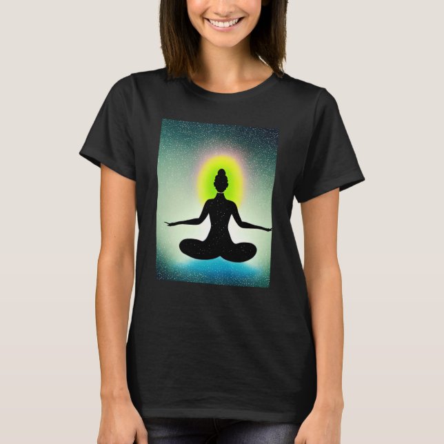 Yoga Girl Female Sun Salutation Meditation Chakra  T-Shirt (Front)