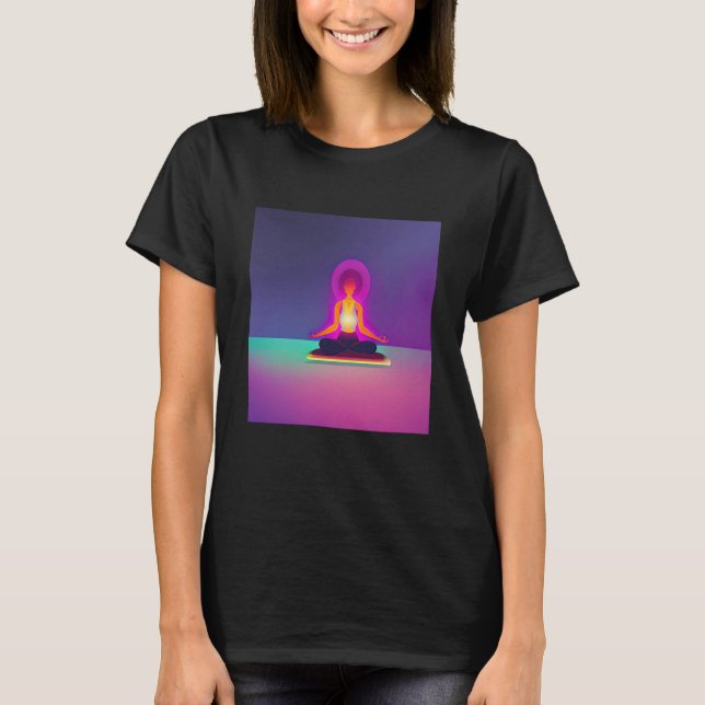 Yoga Girl Female Sun Salutation Meditation Chakra  T-Shirt (Front)