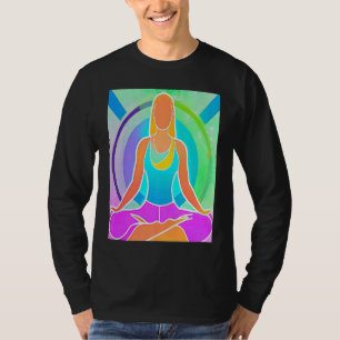Yoga Girl Female Sun Salutation Meditation Chakra T-Shirt