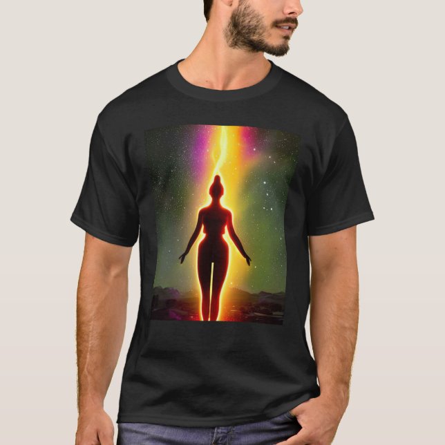 Yoga Girl Female Sun Salutation Meditation Chakra  T-Shirt (Front)