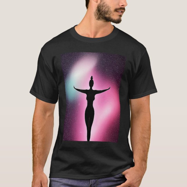 Yoga Girl Female Sun Salutation Meditation Chakra  T-Shirt (Front)