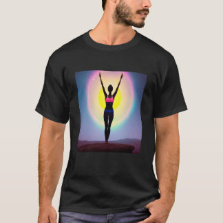 Yoga Girl Female Sun Salutation Meditation Chakra  T-Shirt
