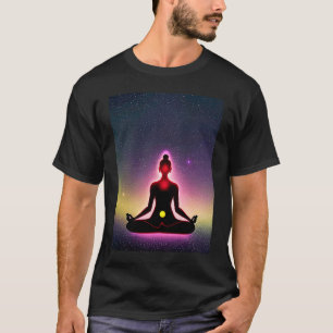 Yoga Girl Female Sun Salutation Meditation Chakra T-Shirt
