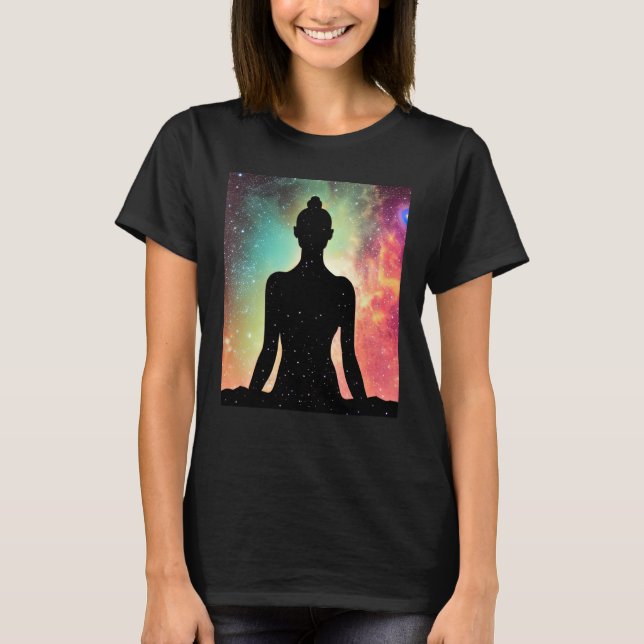 Yoga Girl Female Sun Salutation Meditation Chakra  T-Shirt (Front)