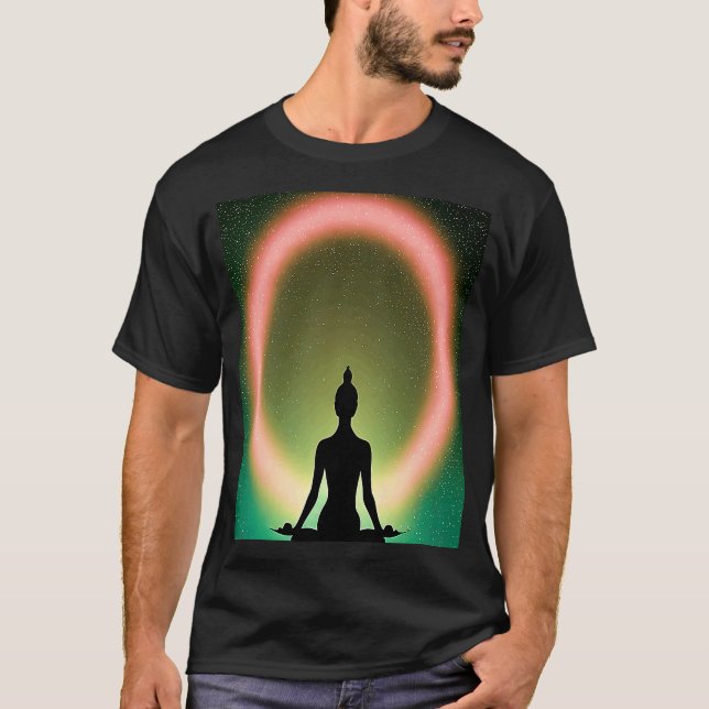 Yoga Girl Female Sun Salutation Meditation Chakra  T-Shirt (Front)