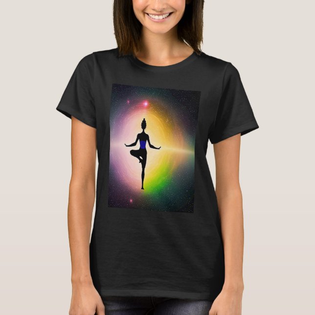 Yoga Girl Female Sun Salutation Meditation Chakra  T-Shirt (Front)