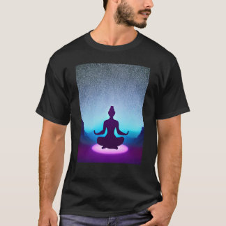 Yoga Girl Female Sun Salutation Meditation Chakra  T-Shirt