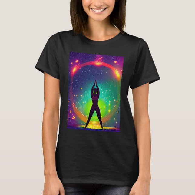Yoga Girl Female Sun Salutation Meditation Chakra  T-Shirt (Front)