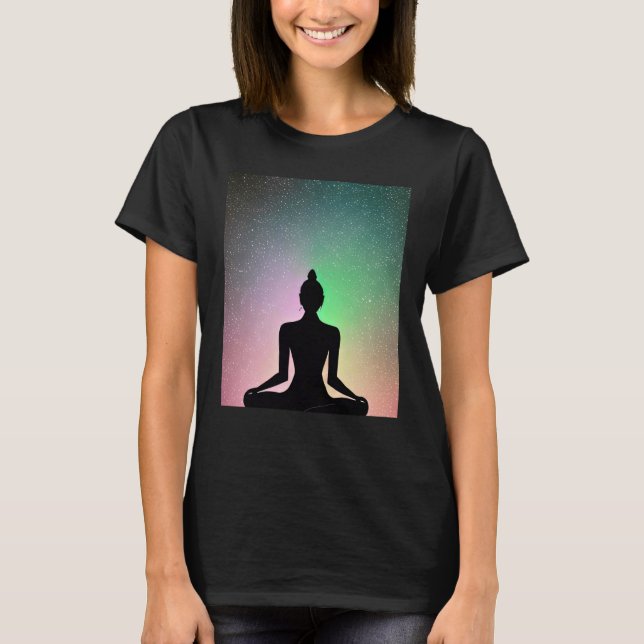Yoga Girl Female Sun Salutation Meditation Chakra  T-Shirt (Front)