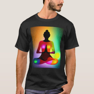 Yoga Girl Female Sun Salutation Meditation Chakra T-Shirt
