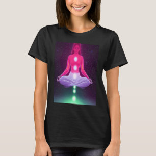 Yoga Girl Female Sun Salutation Meditation Chakra  T-Shirt
