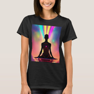 Yoga Girl Female Sun Salutation Meditation Chakra  T-Shirt