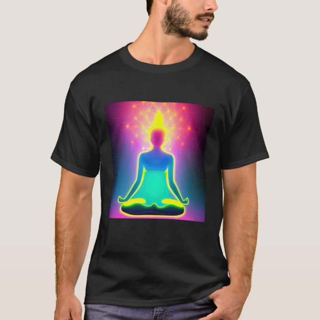 Yoga Girl Female Sun Salutation Meditation Chakra  T-Shirt (Front)