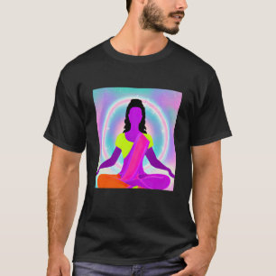 Yoga Girl Female Sun Salutation Meditation Chakra  T-Shirt