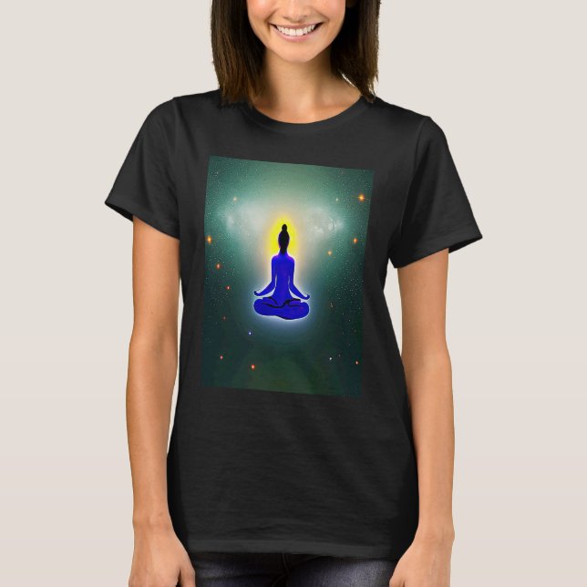 Yoga Girl Female Sun Salutation Meditation Chakra  T-Shirt (Front)