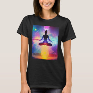 Yoga Girl Female Sun Salutation Meditation Chakra  T-Shirt